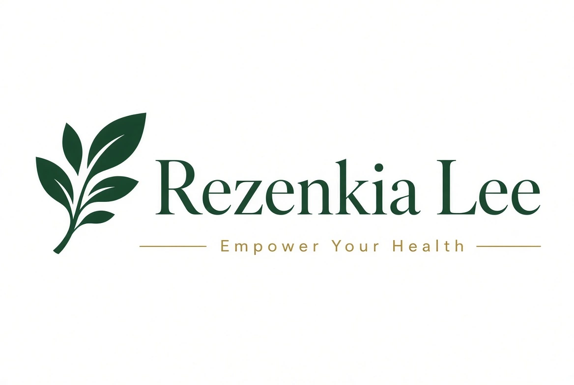 Rezenkia Lee primary botanical wordmark